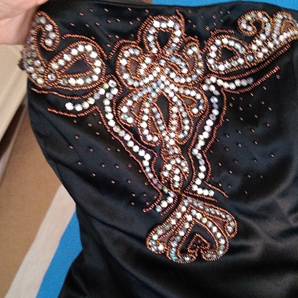 Vintage Randolph Duke strapless sequin black evening dress size 8 - Picture 9 of 13